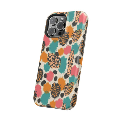 Leopard Splash Magnetic Impact Phone Case — Colorful Abstract Animal Print