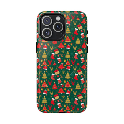 Christmas Tough Magnetic Phone Case | Festive Holiday Accessory | Cute Santa & Tree Design, Gift for Him/Her, Seasonal Tech