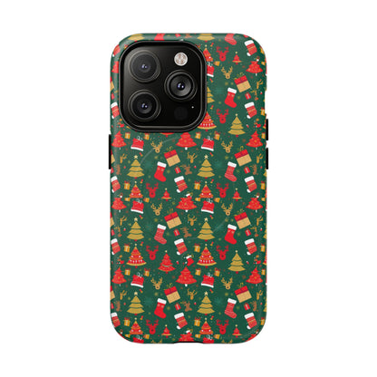 Christmas Tough Magnetic Phone Case | Festive Holiday Accessory | Cute Santa & Tree Design, Gift for Him/Her, Seasonal Tech