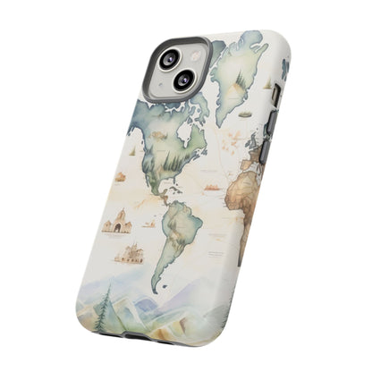 Hard Phone Case — Watercolor Fantasy Map Castle Design
