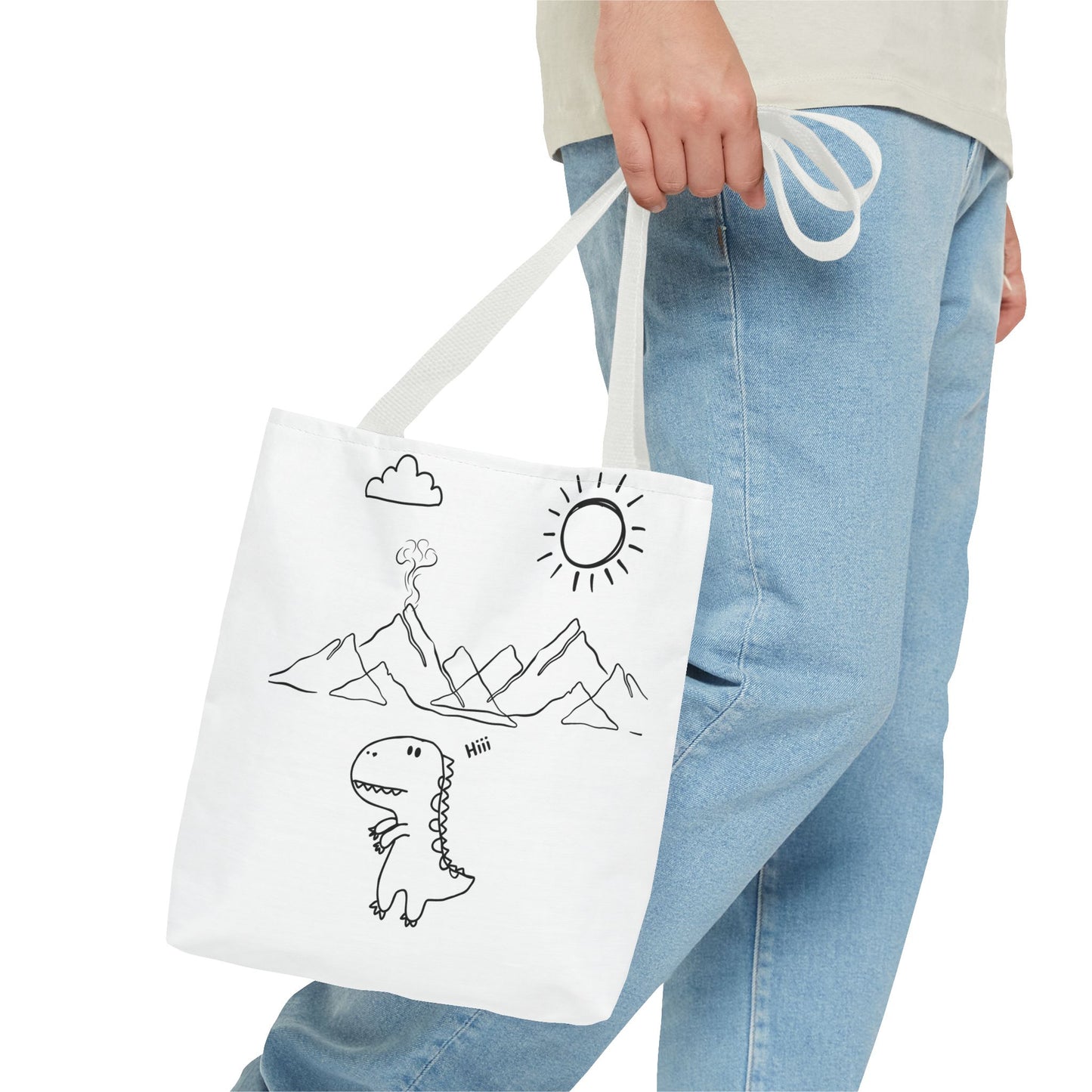 Tote Bag .Dinosaurs,white and black , perfect for gifts for her, perfect gifts for him.