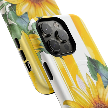 Sunflower Tough Magnetic Phone Case — Bright Floral Protective Cover