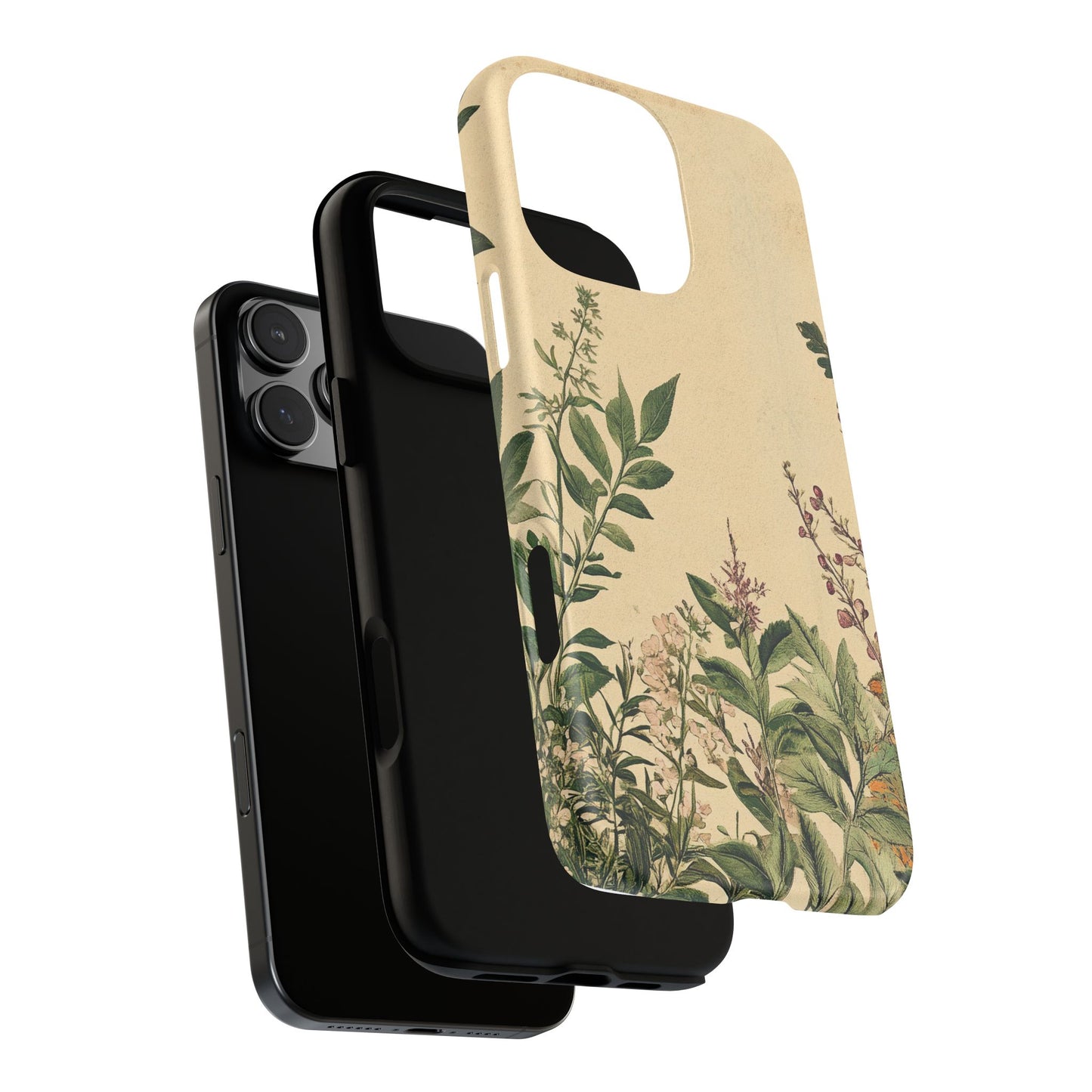 Floral Vintage Tough Case – Botanical Protective Phone Cover,Plants Lovers