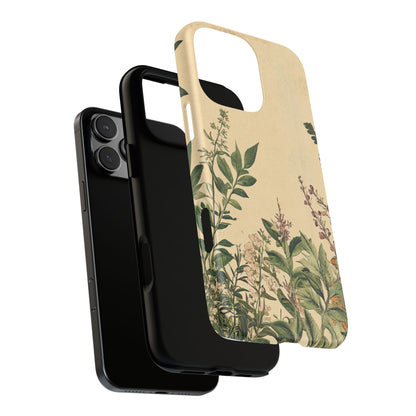 Floral Vintage Tough Case – Botanical Protective Phone Cover,Plants Lovers