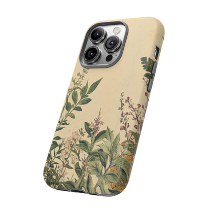 Floral Vintage Tough Case – Botanical Protective Phone Cover,Plants Lovers