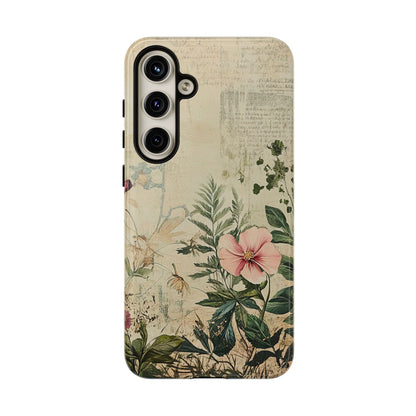 Floral Vintage Tough Case – Botanical Protective Phone Cover,Plants Lovers