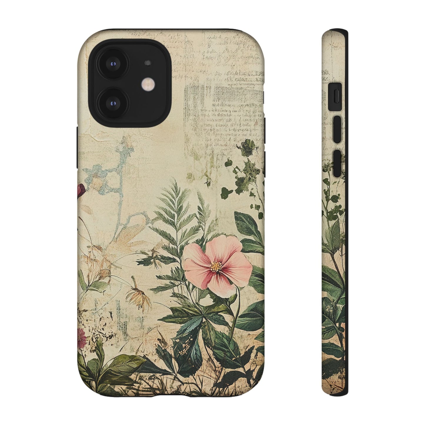 Floral Vintage Tough Case – Botanical Protective Phone Cover,Plants Lovers