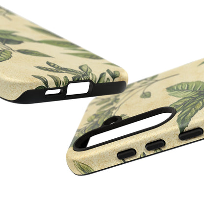 Botanical Leaves Tough Phone Case — Vintage Green Plant Print