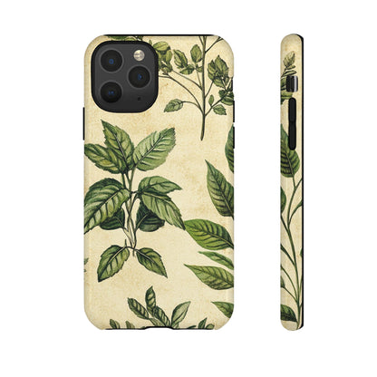 Botanical Leaves Tough Phone Case — Vintage Green Plant Print