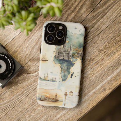 Hard Phone Case — Watercolor Fantasy Map Castle Design