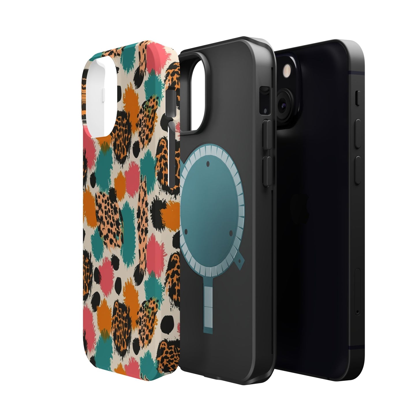 Leopard Splash Magnetic Impact Phone Case — Colorful Abstract Animal Print