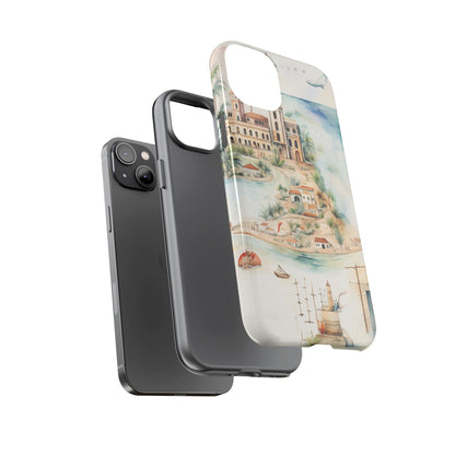 Hard Phone Case — Watercolor Fantasy Map Castle Design