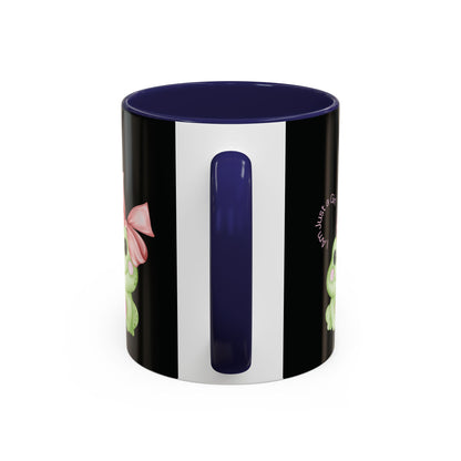 Cute Frog Accent Coffee Mug - Perfect for Girls, Gift for Coffee Lovers, Funny Frog Mug, Animal Lover Gift, Office Mug