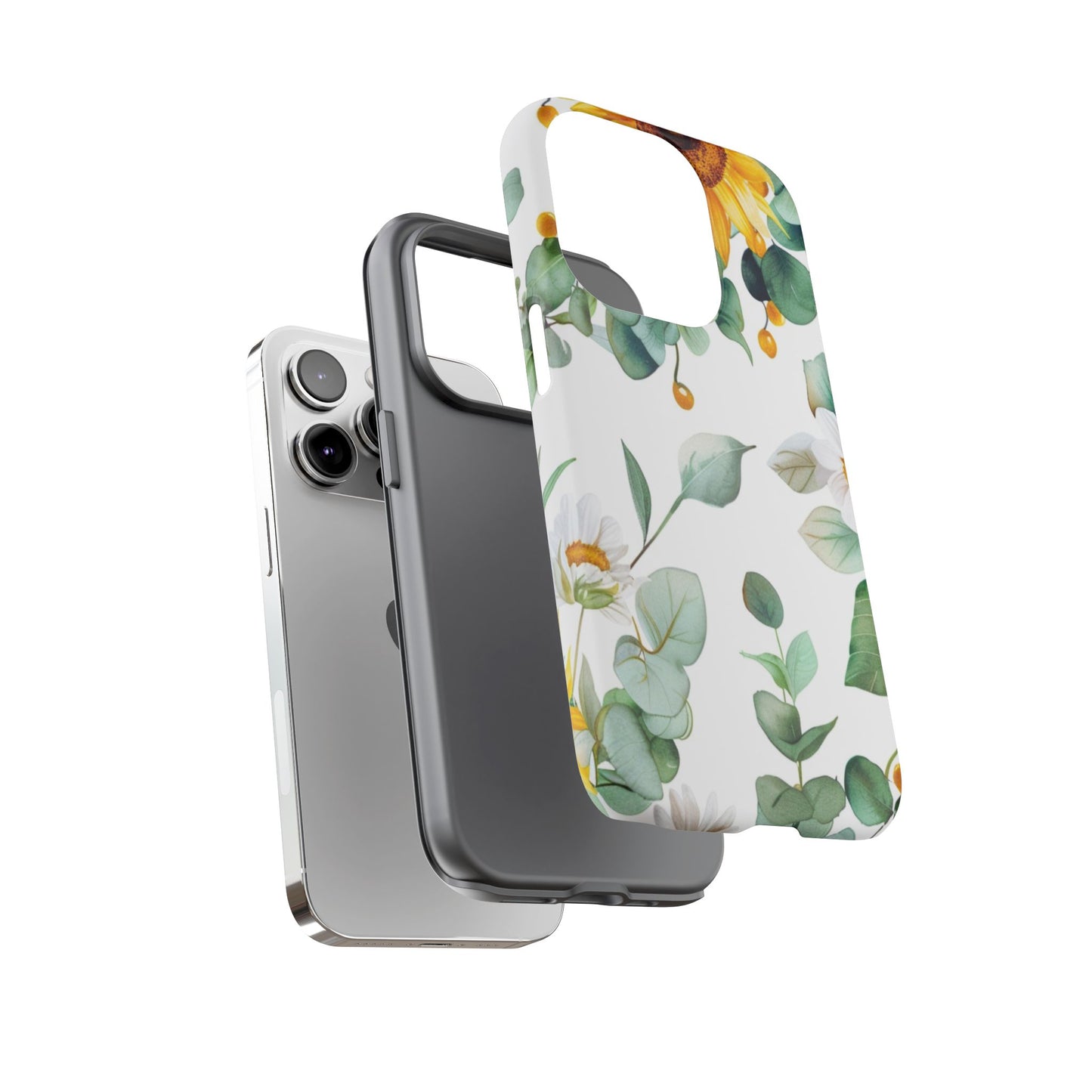 Sunflower & Eucalyptus Tough Phone Case — Protective Floral iPhone Case