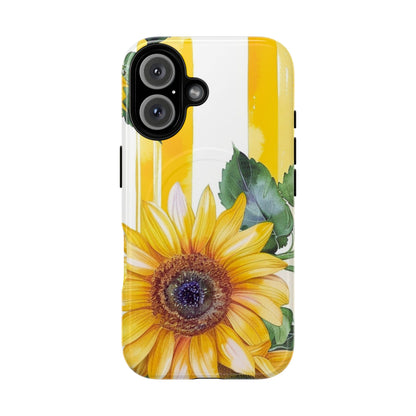 Sunflower Tough Magnetic Phone Case — Bright Floral Protective Cover