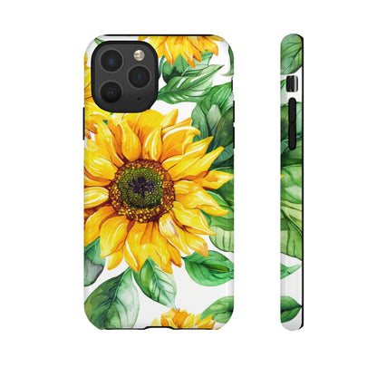 Sunflower Tough Phone Case — Bright Floral Protective Cover