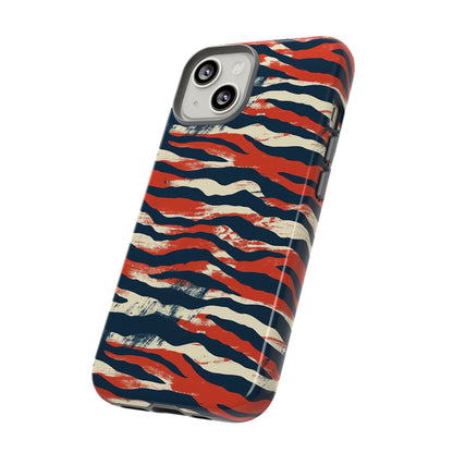 Patriotic Red White Blue Zebra Phone Case,Africa Pattern