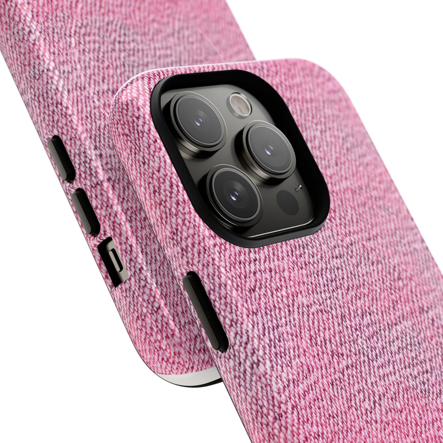 Pink Textured Tough Magnetic Phone Case — Durable Magnetic Snap-On iPhone Cover