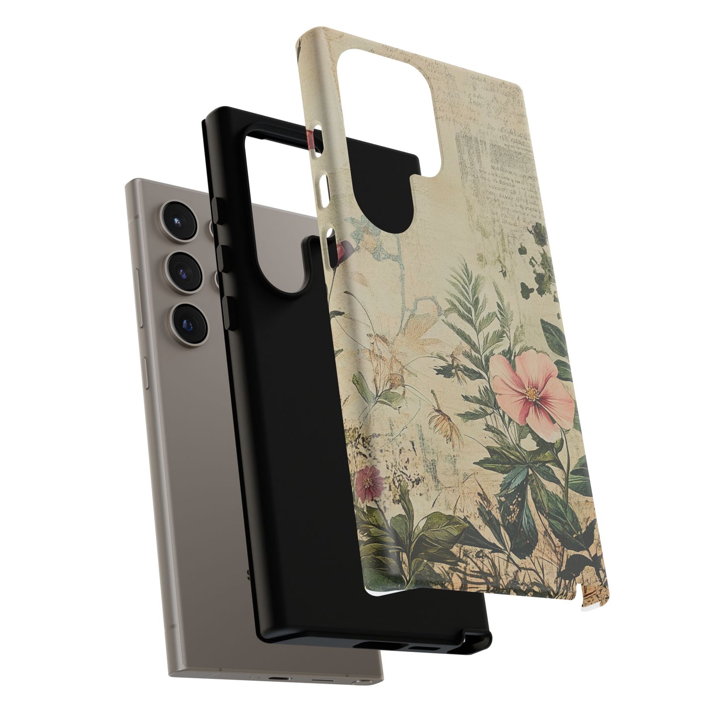 Floral Vintage Tough Case – Botanical Protective Phone Cover,Plants Lovers