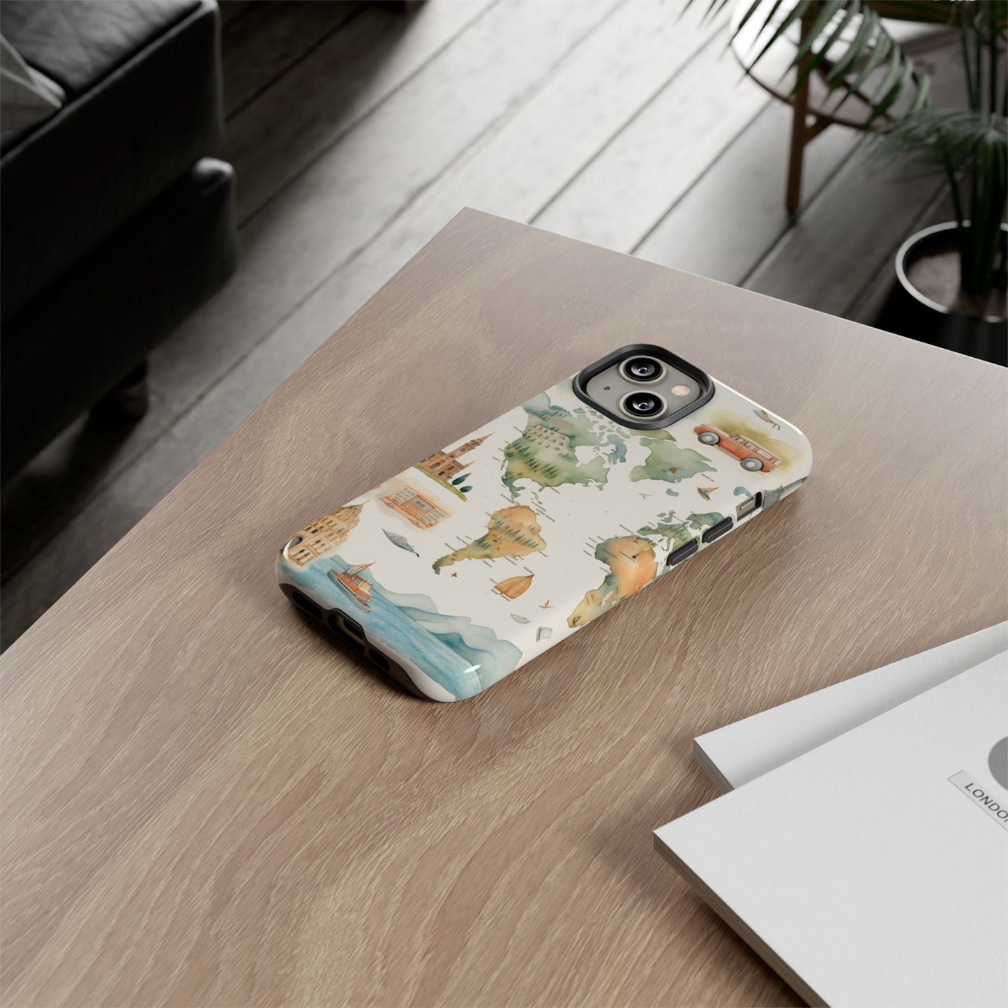 Hard Phone Case — Watercolor Fantasy Map Castle Design