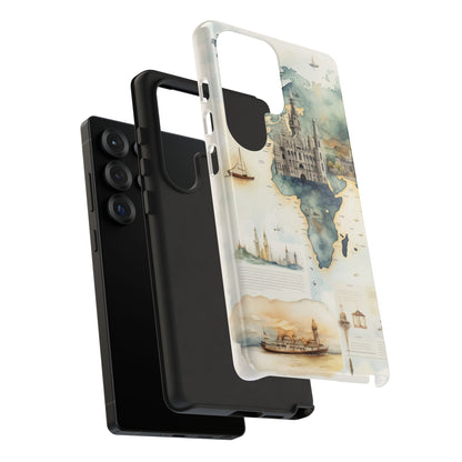 Hard Phone Case — Watercolor Fantasy Map Castle Design
