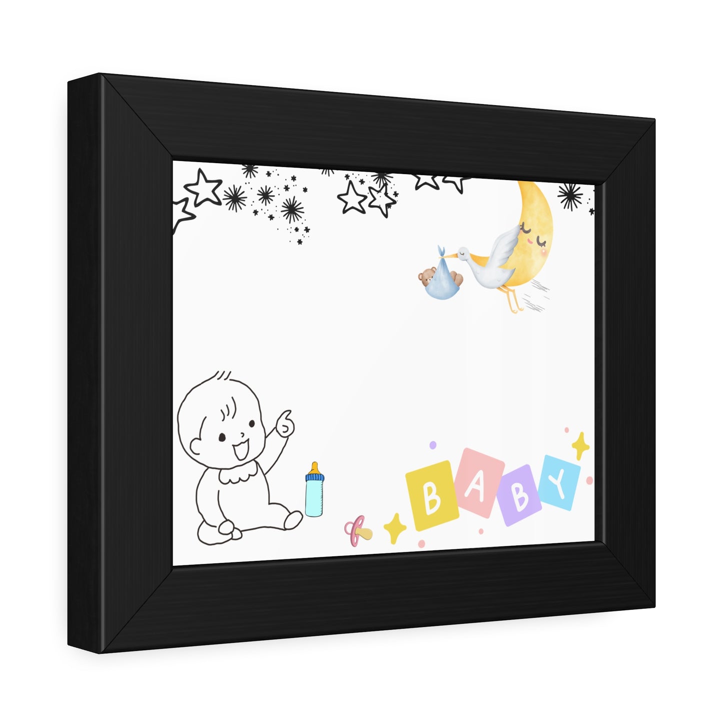Baby Announcement Framed Poster, Nursery Decor, Newborn Gift, Baby Shower Gift, Cute Wall Art