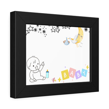 Baby Announcement Framed Poster, Nursery Decor, Newborn Gift, Baby Shower Gift, Cute Wall Art
