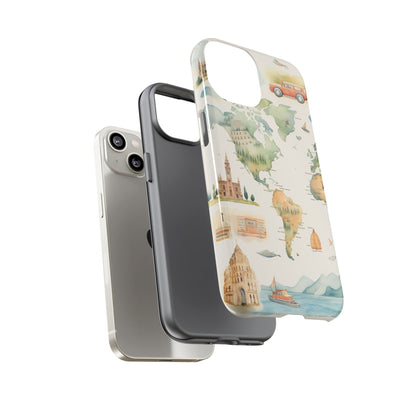 Hard Phone Case — Watercolor Fantasy Map Castle Design