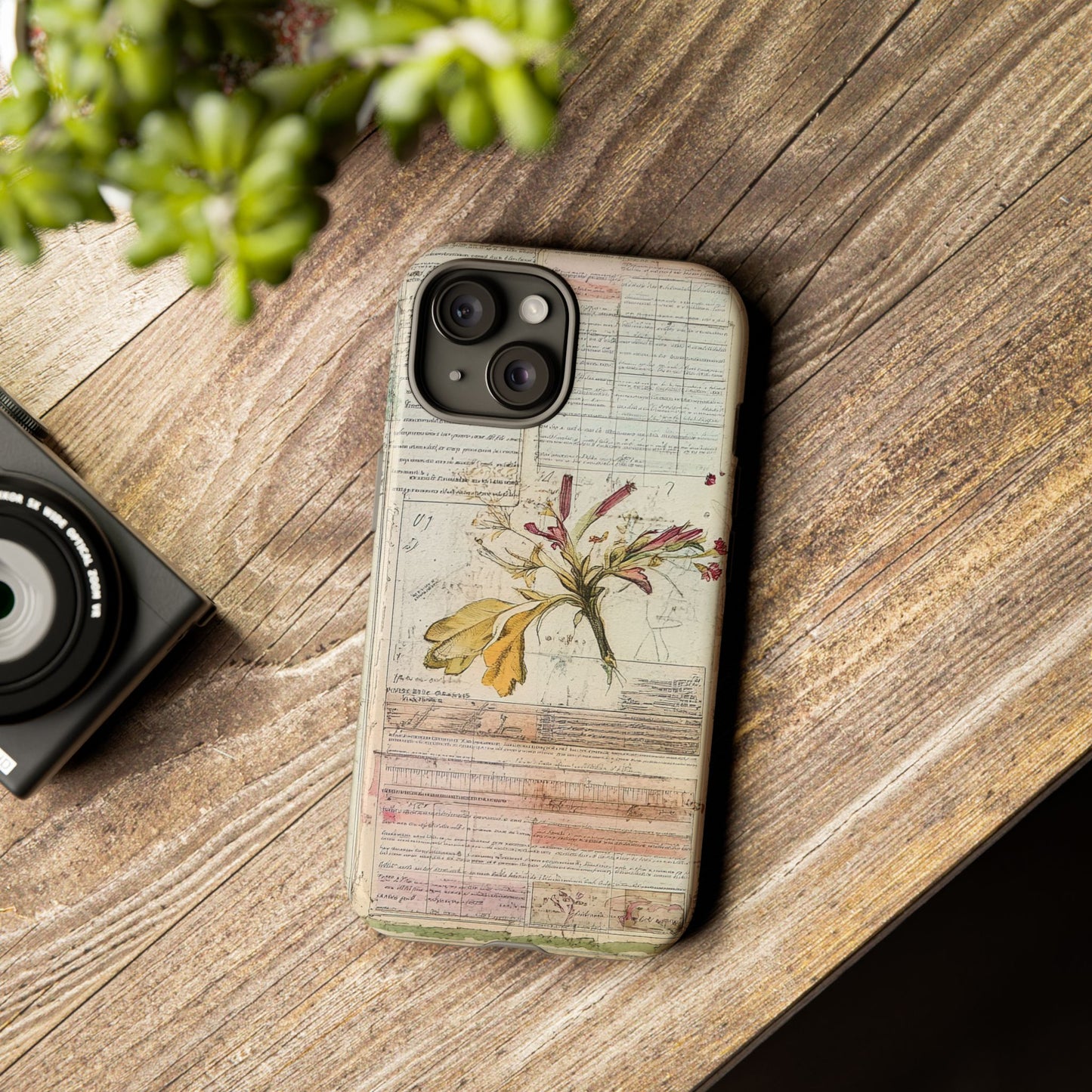 Vintage Botanical Tough Case — Floral Collage Phone Cover
