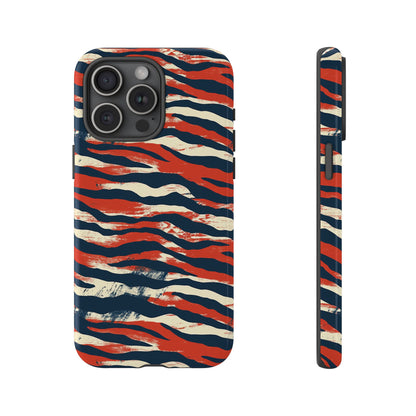 Patriotic Red White Blue Zebra Phone Case,Africa Pattern