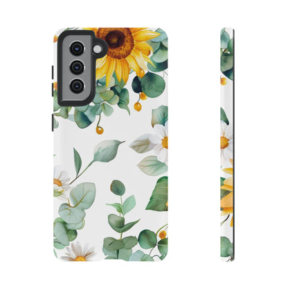Sunflower & Eucalyptus Tough Phone Case — Protective Floral iPhone Case