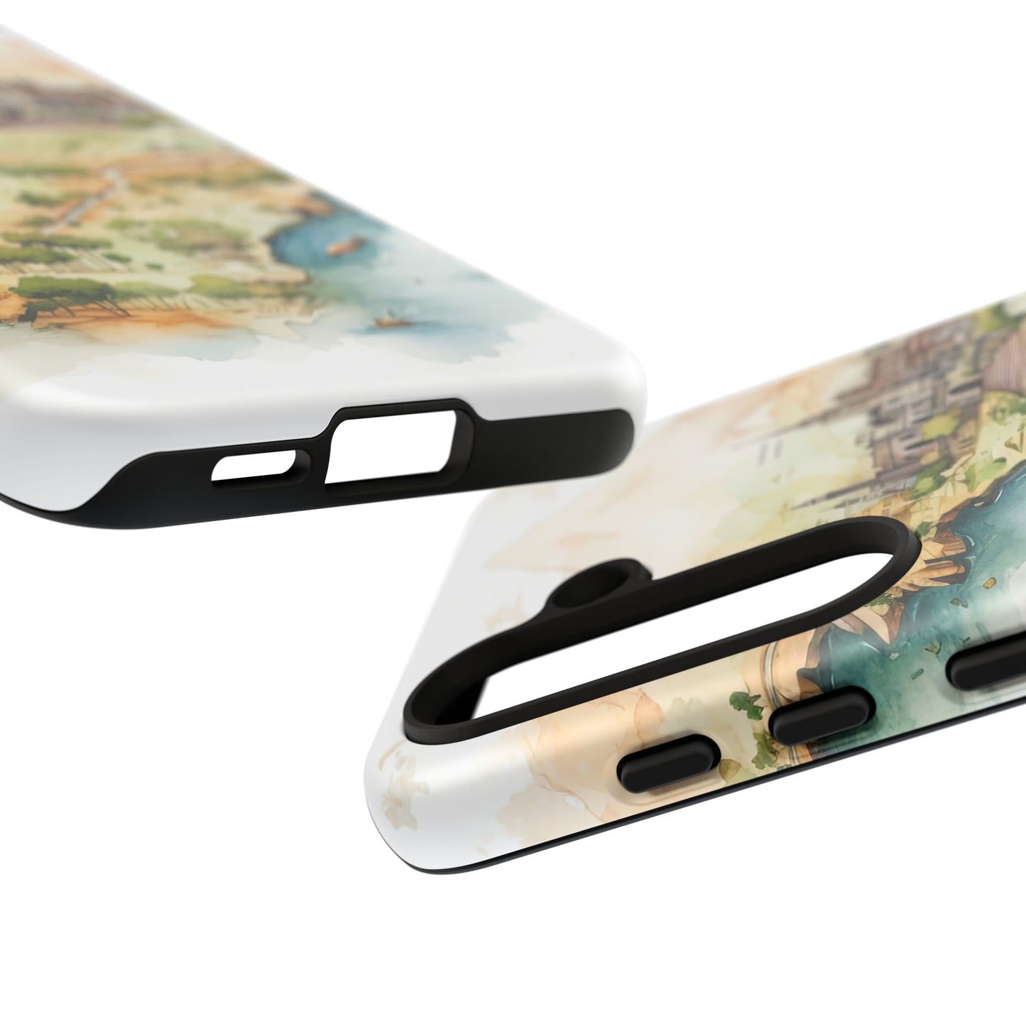 Hard Phone Case — Watercolor Fantasy Map Castle Design
