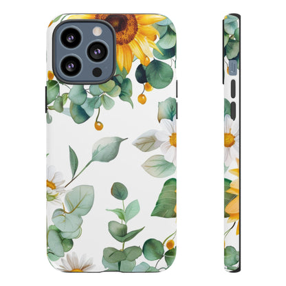 Sunflower & Eucalyptus Tough Phone Case — Protective Floral iPhone Case