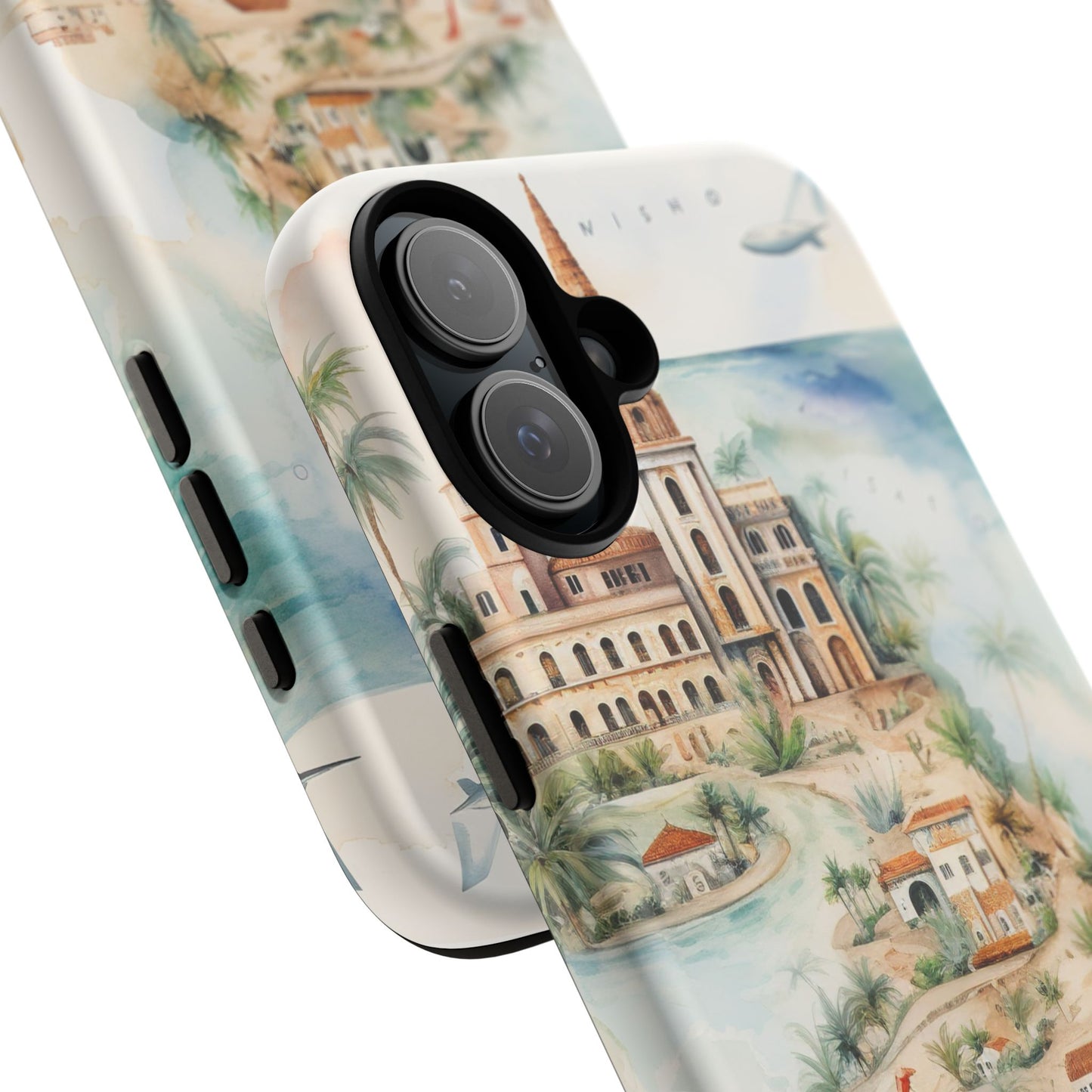 Hard Phone Case — Watercolor Fantasy Map Castle Design