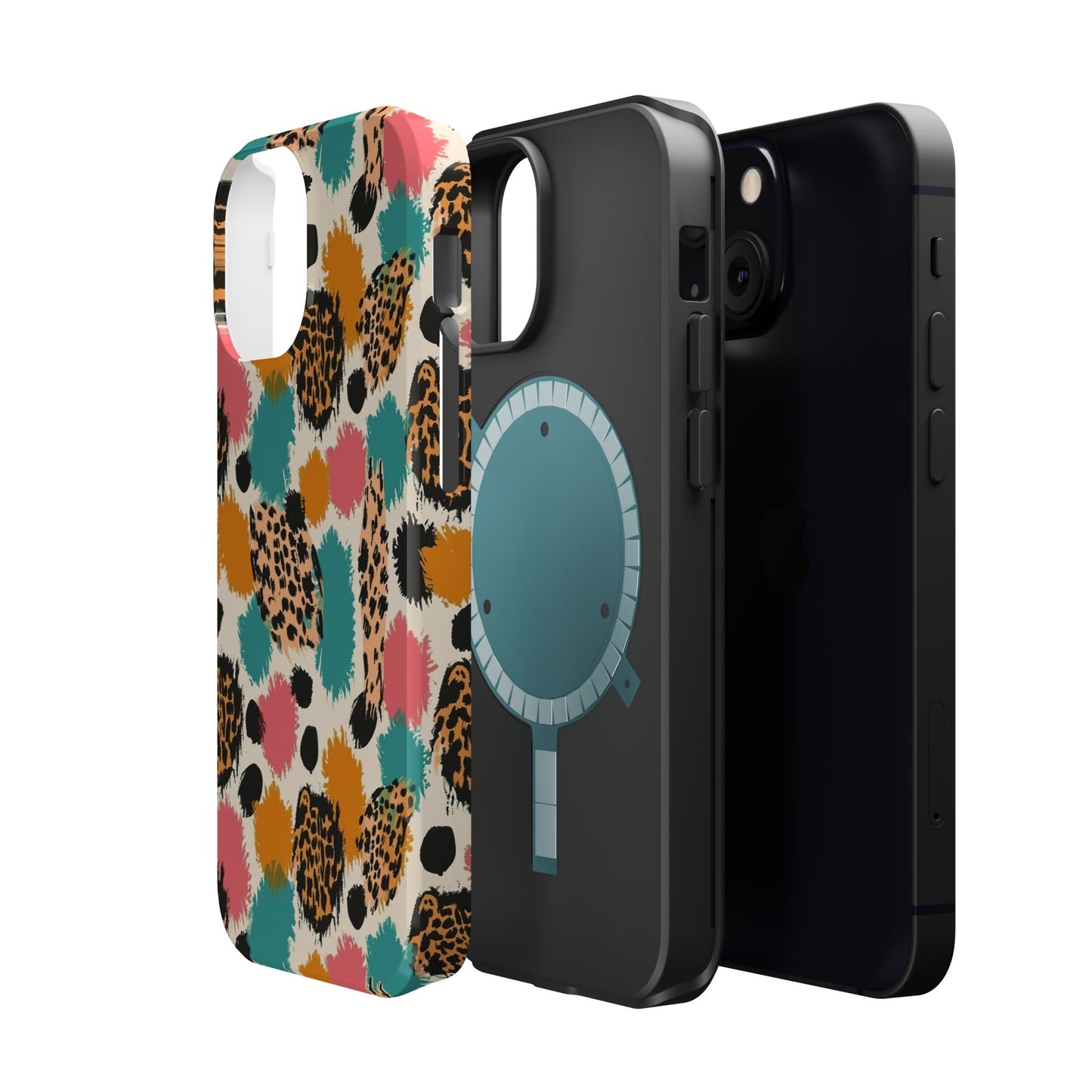 Leopard Splash Magnetic Impact Phone Case — Colorful Abstract Animal Print