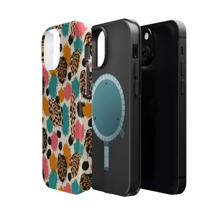 Leopard Splash Magnetic Impact Phone Case — Colorful Abstract Animal Print