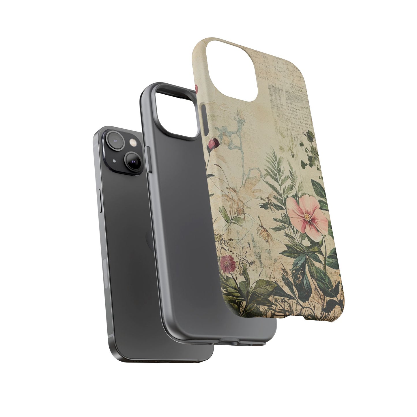 Floral Vintage Tough Case – Botanical Protective Phone Cover,Plants Lovers