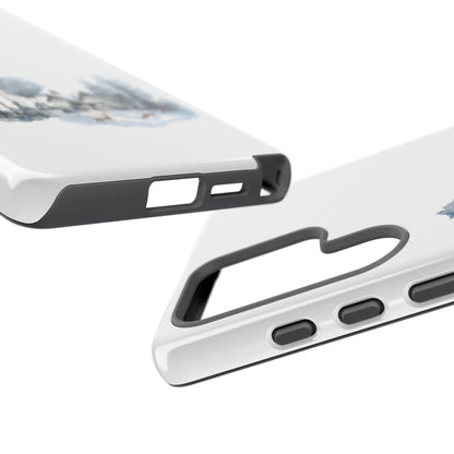 Nature-Inspired Tough Phone Case with Winter Cabin Design