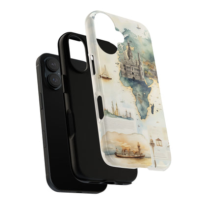 Hard Phone Case — Watercolor Fantasy Map Castle Design