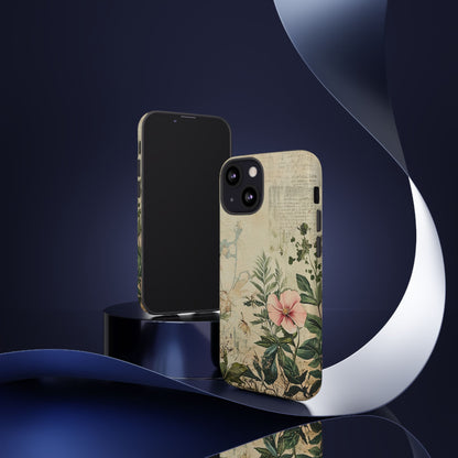 Floral Vintage Tough Case – Botanical Protective Phone Cover,Plants Lovers