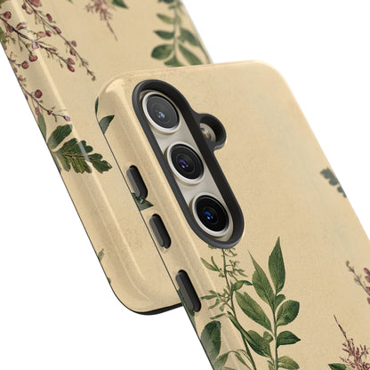 Floral Vintage Tough Case – Botanical Protective Phone Cover,Plants Lovers