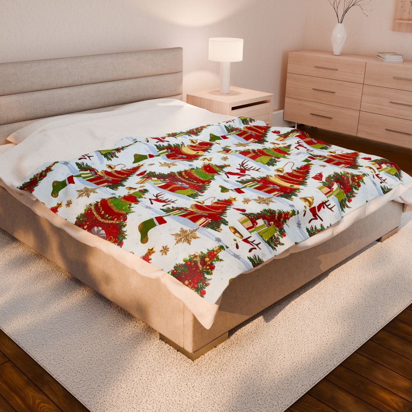 Cozy Christmas Plush Blanket | Soft Holiday Throw, Winter Decor, Seasonal Comfort, Perfect Gift, Winter Wonderland