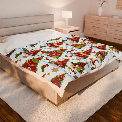 Cozy Christmas Plush Blanket | Soft Holiday Throw, Winter Decor, Seasonal Comfort, Perfect Gift, Winter Wonderland