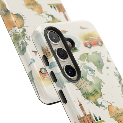 Hard Phone Case — Watercolor Fantasy Map Castle Design