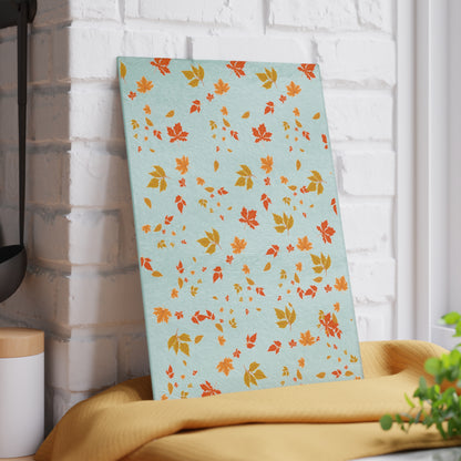 Autumn Leaf Glass Cutting Board, Seasonal Kitchen Decor, Fall Cooking Gift, Thanksgiving Kitchenware, Unique Home Gift,Gift for her,Gift for him