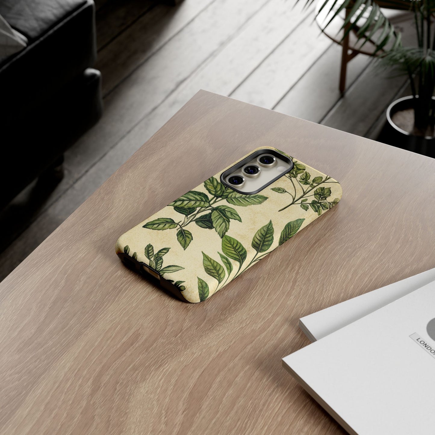 Botanical Leaves Tough Phone Case — Vintage Green Plant Print