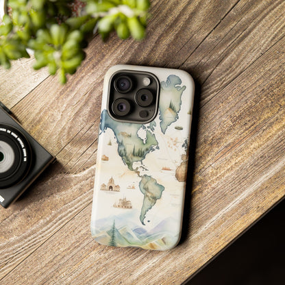 Hard Phone Case — Watercolor Fantasy Map Castle Design