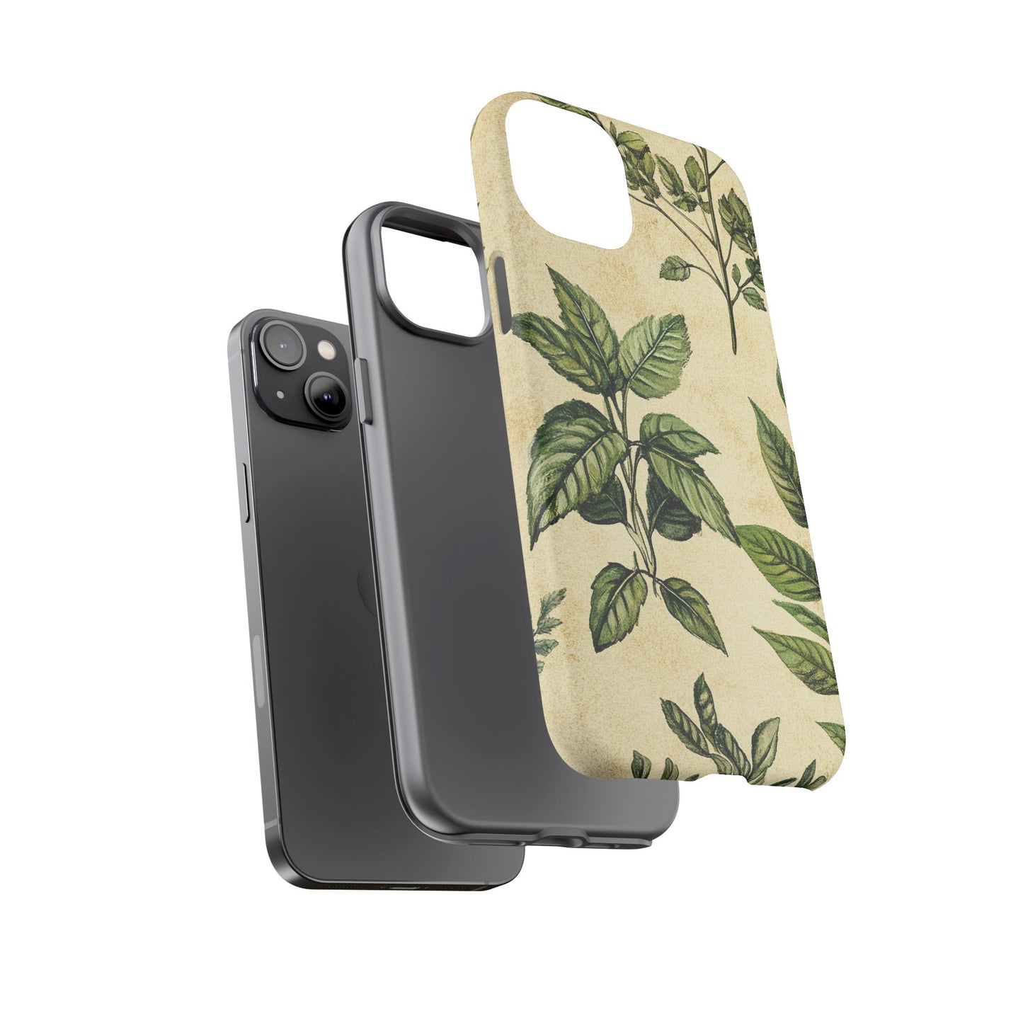 Botanical Leaves Tough Phone Case — Vintage Green Plant Print