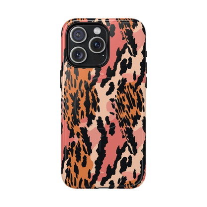 Leopard Print Tough Magnetic Phone Case — Slim Protective iPhone Cover