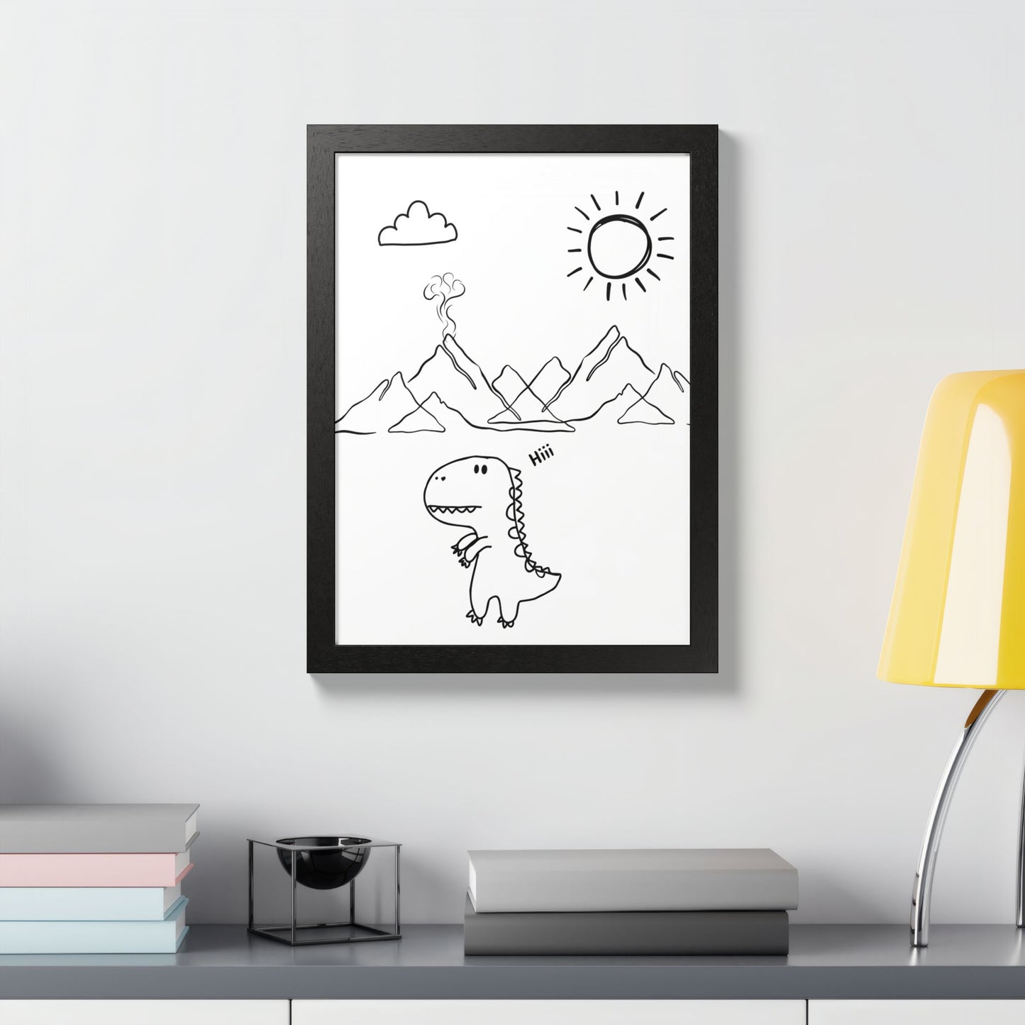 Playful Dinosaur wall art , Kids Room Decor, Nursery Wall Art, Gift for Dinosaur Lovers,  Children's Art